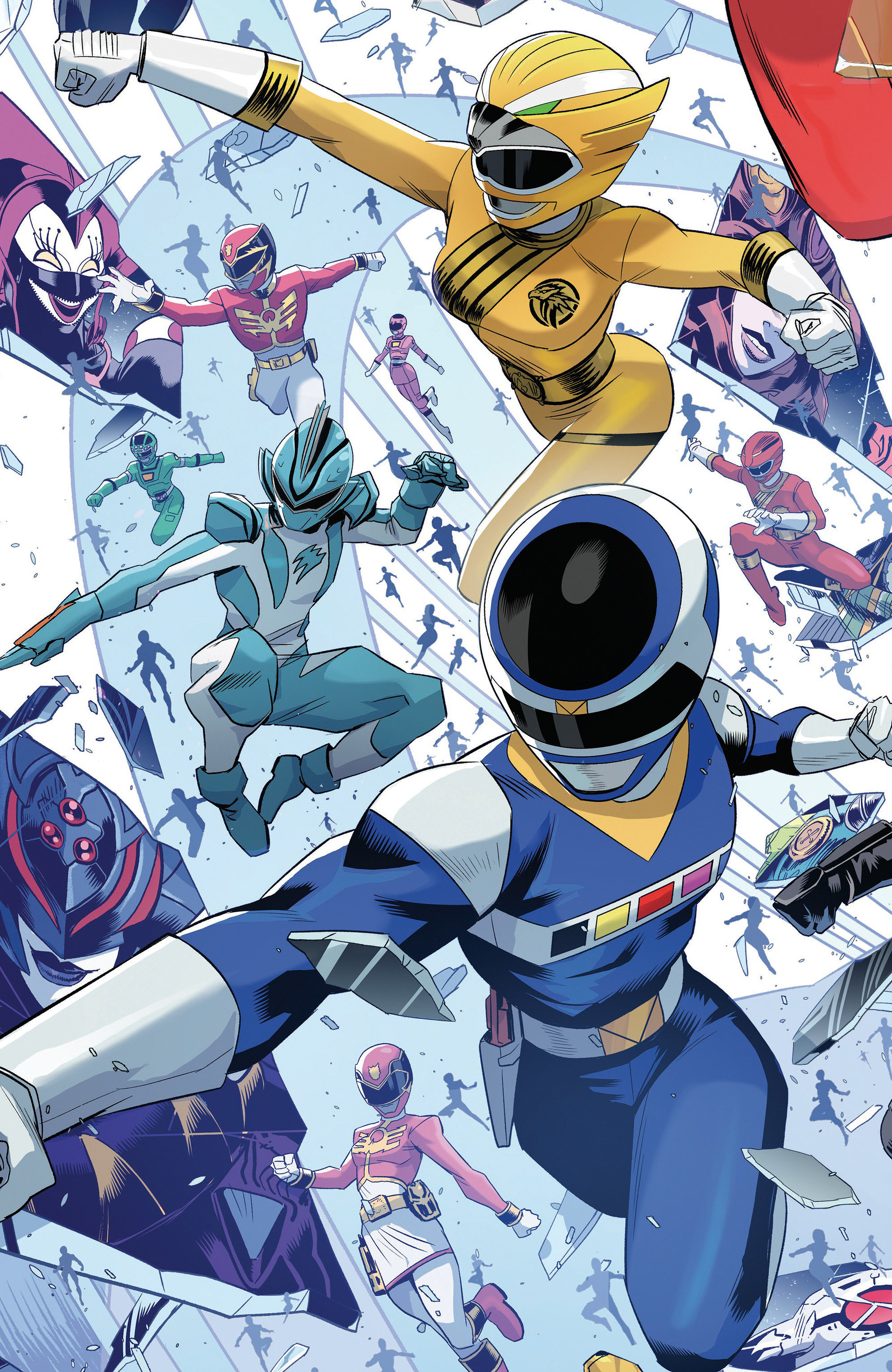 Power Rangers Unlimited #5 C Every Ranger Ever Card Stock Connecting Variant (Full Art, Zonno)