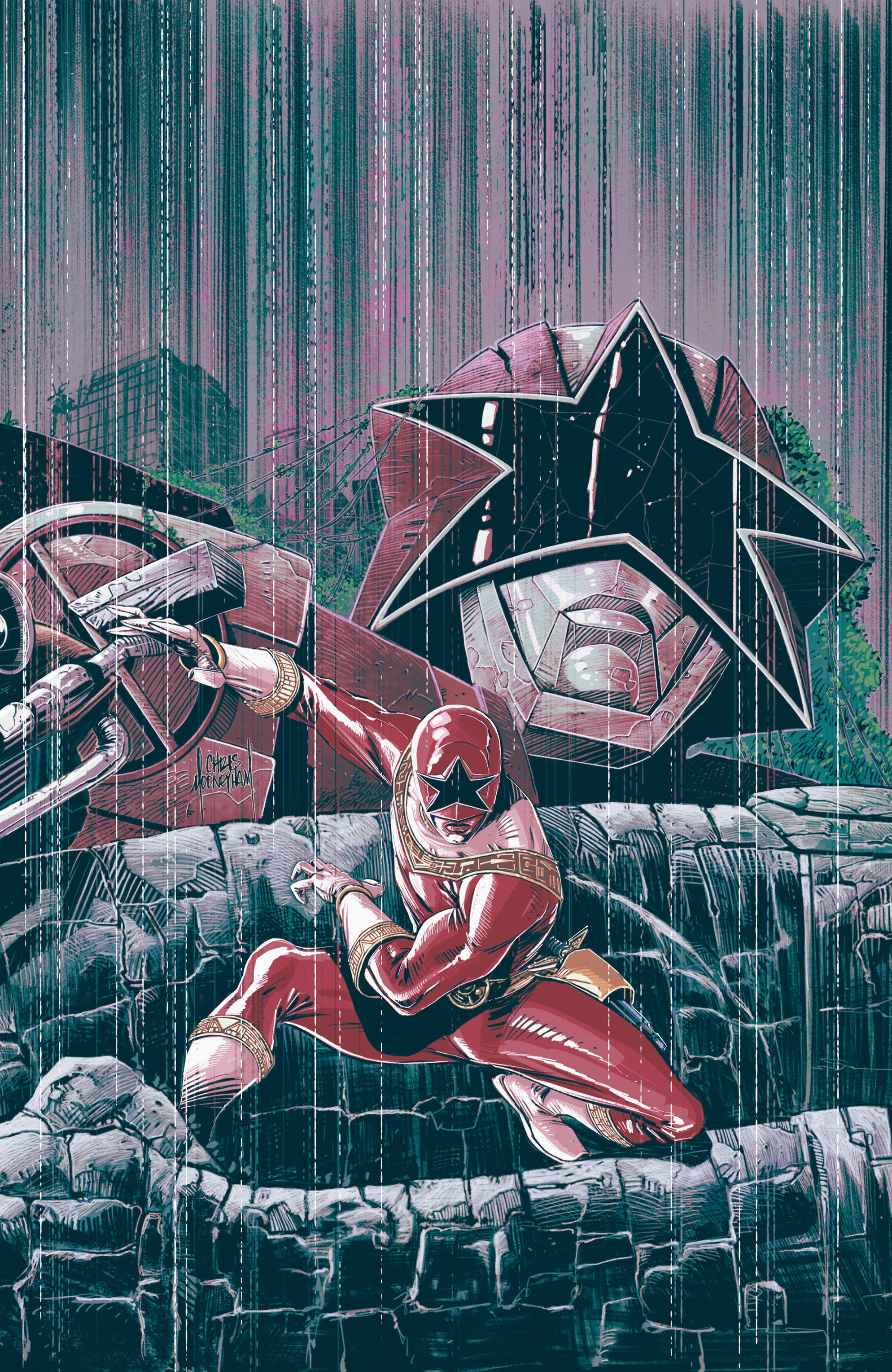 Power Rangers Green #3 C Tommy Oliver Card Stock Connecting Variant (Full Art, Mooneyham)