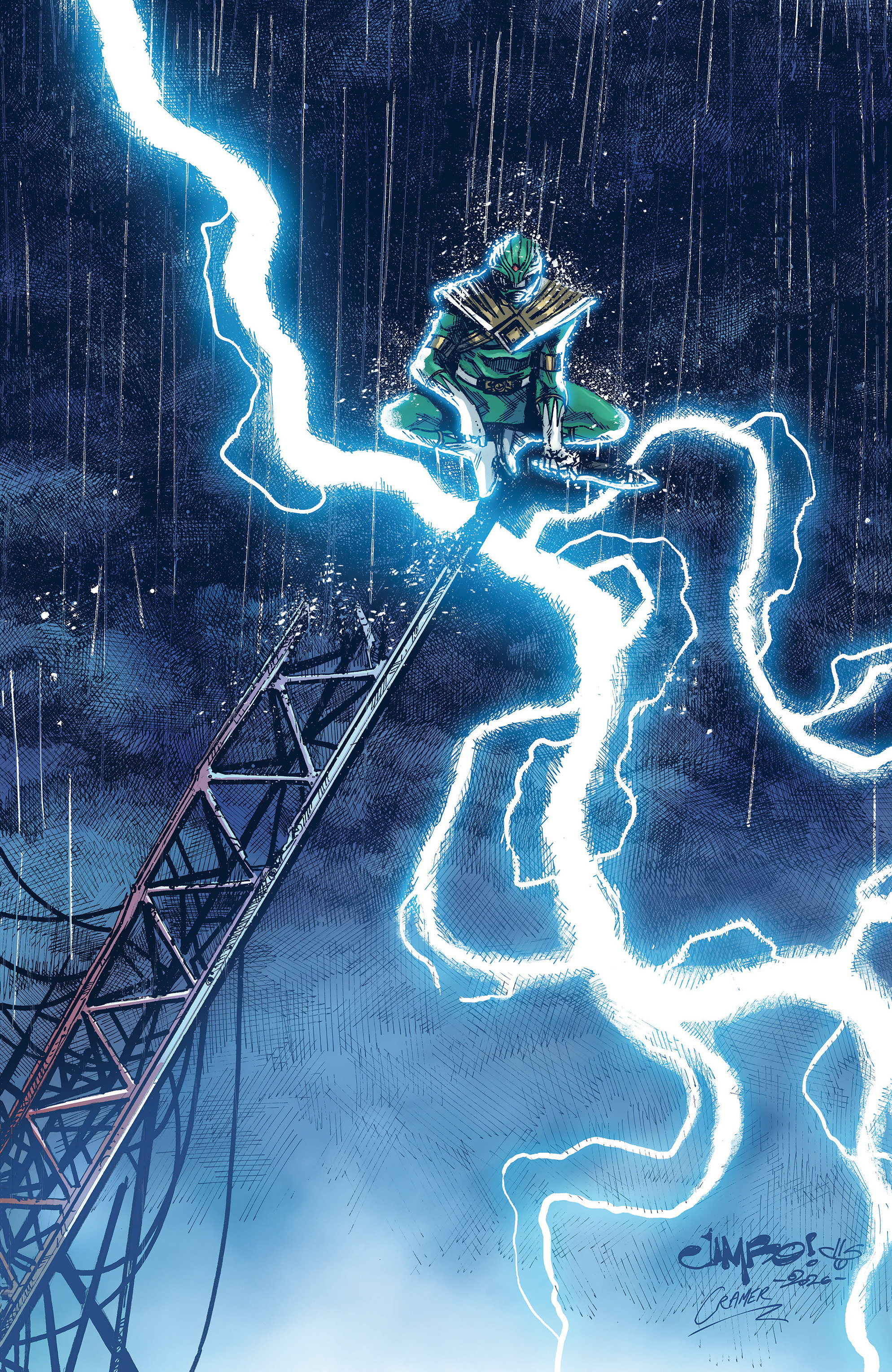 Power Rangers Green #5 H 1 in 50 Variant Edition Variant (Full Art, Salgado)