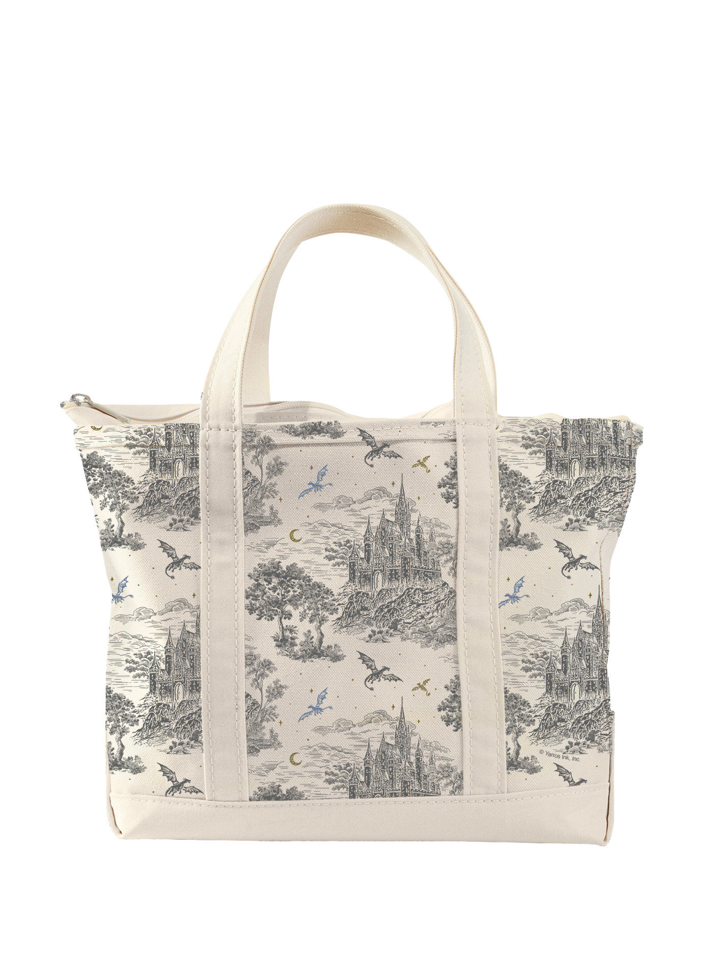 Rebecca Yarros's Fourth Wing: Basgiath Toile Large Zippered Tote Bag