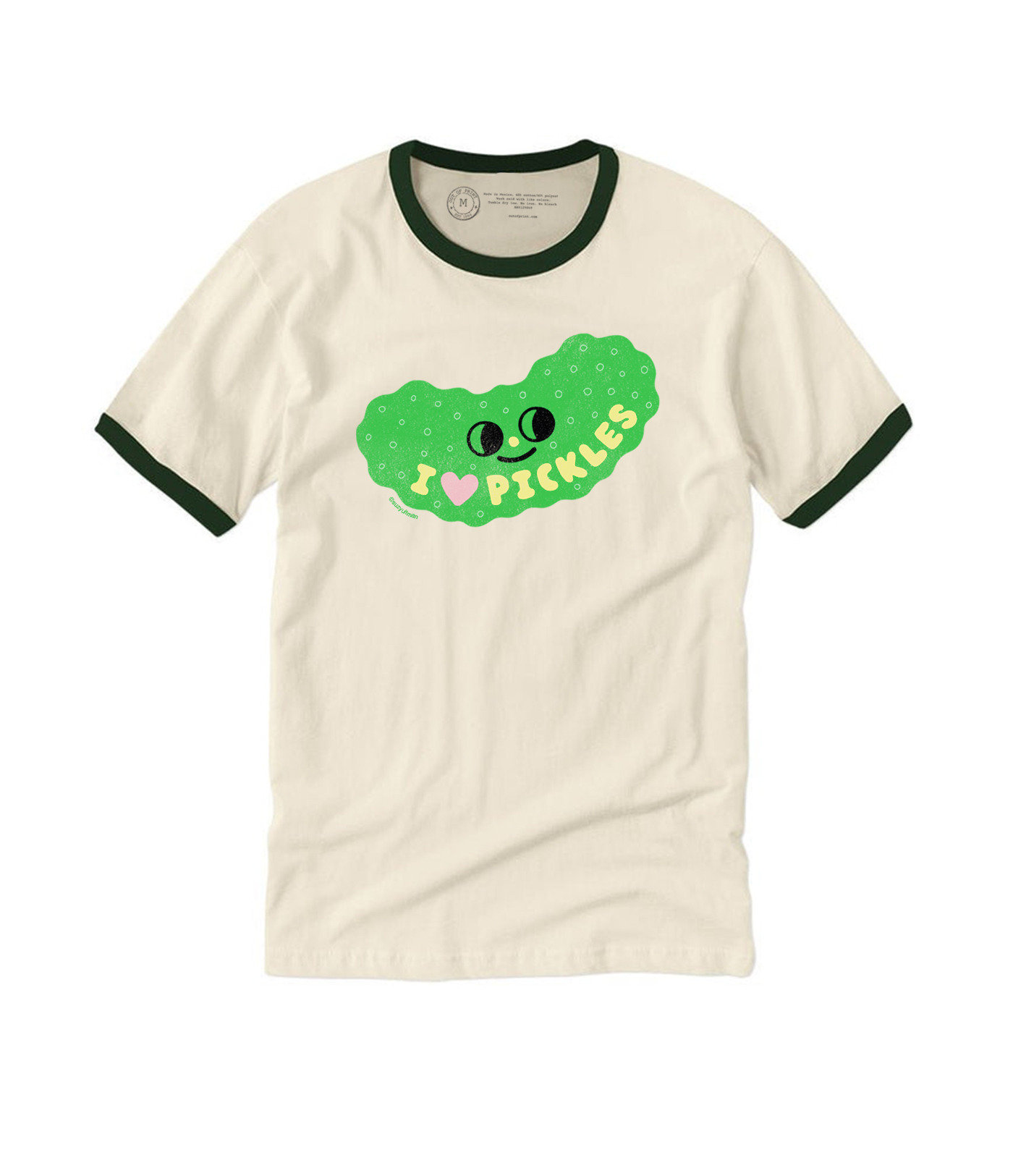 Suzy Ultman: I Heart Pickles Unisex Ringer T Shirt Large